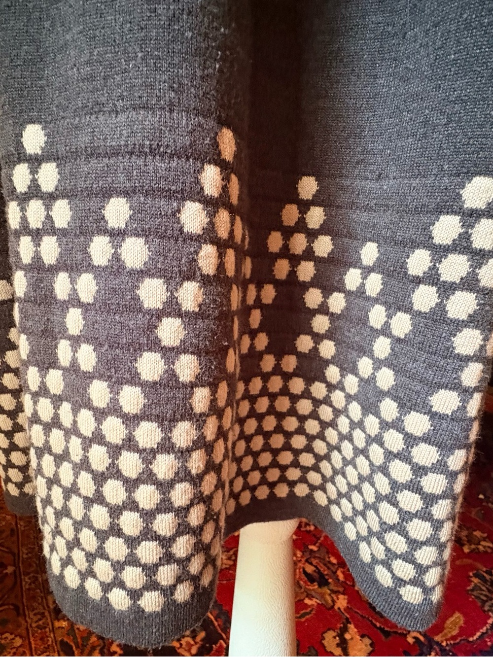 Jessica Howard Cozy Sweater Dress with Cream Geometric Pattern 1X